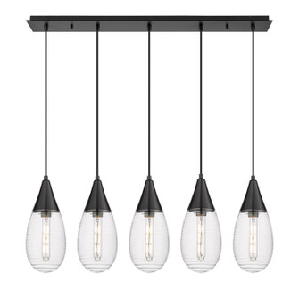 Downtown Urban Five Light Linear Pendant in Matte Black (405|125-450-1P-BK-G450-6SCL)