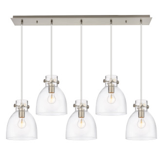 Downtown Urban Five Light Linear Pendant in Brushed Satin Nickel (405|125-410-1PS-SN-G412-8CL)