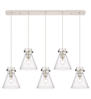 Downtown Urban Five Light Linear Pendant in Polished Nickel (405|125-410-1PS-PN-G411-8CL)