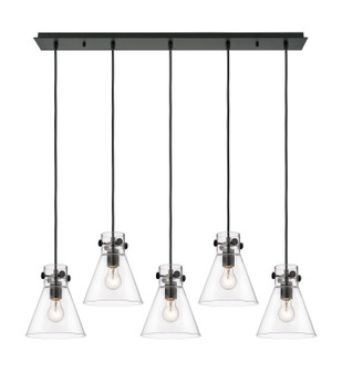 Downtown Urban Five Light Linear Pendant in Matte Black (405|125-410-1PS-BK-G411-8CL)