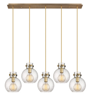 Newton Eight Light Linear Pendant in Brushed Brass (405|125-410-1PS-BB-G410-8SDY)