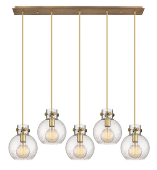 Newton Five Light Linear Pendant in Brushed Brass (405|125-410-1PS-BB-G410-8SDY)