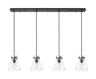 Downtown Urban Four Light Linear Pendant in Matte Black (405|124-410-1PS-BK-G411-8CL)