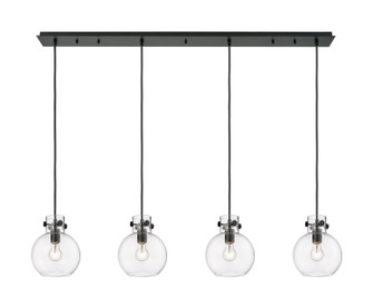 Downtown Urban Four Light Linear Pendant in Matte Black (405|124-410-1PS-BK-G410-8CL)
