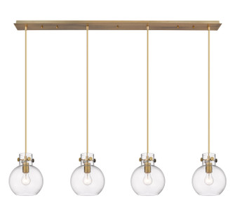 Downtown Urban Four Light Linear Pendant in Brushed Brass (405|124-410-1PS-BB-G410-8CL)