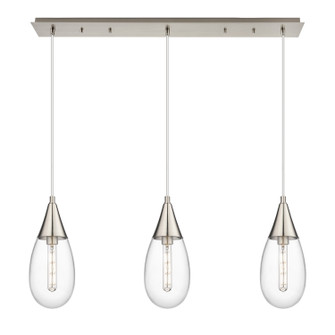 Downtown Urban Three Light Linear Pendant in Brushed Satin Nickel (405|123-450-1P-SN-G450-6CL)