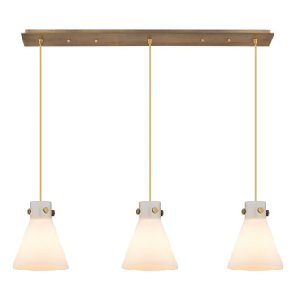 Downtown Urban Three Light Linear Pendant in Brushed Brass (405|123-410-1PS-BB-G411-8WH)
