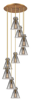 Downtown Urban Nine Light Pendant in Brushed Brass (405|119-410-1PS-BB-G411-8SM)