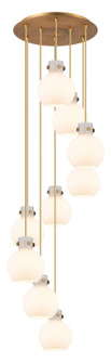 Newton Six Light Pendant in Brushed Brass (405|119-410-1PS-BB-G410-8WH)