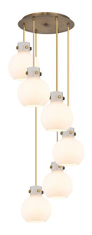 Newton Three Light Pendant in Brushed Brass (405|116-410-1PS-BB-G410-8WH)