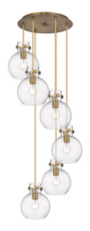 Downtown Urban Four Light Pendant in Brushed Brass (405|116-410-1PS-BB-G410-8CL)