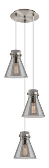 Downtown Urban Three Light Pendant in Brushed Satin Nickel (405|113-410-1PS-SN-G411-8SM)