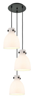 Downtown Urban Three Light Pendant in Matte Black (405|113-410-1PS-BK-G412-8WH)