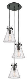 Downtown Urban Three Light Pendant in Matte Black (405|113-410-1PS-BK-G411-8SDY)