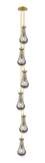 Downtown Urban Six Light Pendant in Brushed Brass (405|106-451-1P-BB-G451-5SM)