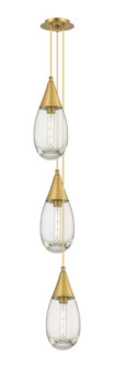 Downtown Urban Three Light Pendant in Brushed Brass (405|103-450-1P-BB-G450-6CL)