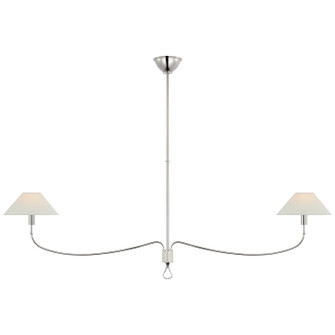 Griffin LED Chandelier in Polished Nickel and Parchment Leather (268|AL 5010PN/PAR-L)