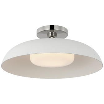 Cyrus LED Flush Mount in Polished Nickel and White (268|AL 4040PN/WHT-WG)