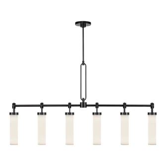 Wynwood Six Light Linear Pendant in Urban Bronze/Glossy Opal (452|LP355652UBGO)
