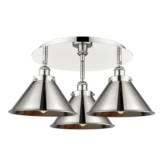 Ballston Urban Three Light Semi-Flush Mount in Polished Nickel (405|916-3C-PN-M10-PN)