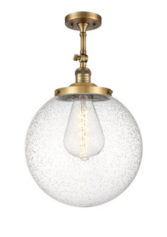 Franklin Restoration One Light Semi-Flush Mount in Brushed Brass (405|201F-BB-G204-14)
