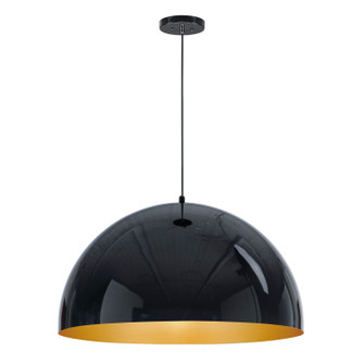 Hemisphere LED Pendant in Gloss Black / Gold (86|E24906-GBGLD)