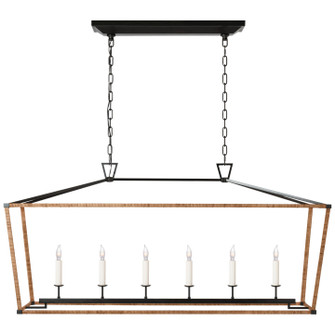 Darlana Wrapped LED Linear Lantern in Aged Iron and Natural Rattan (268|CHC 5766AI/NRT)
