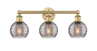 Edison Three Light Bath Vanity in Brushed Brass (405|616-3W-BB-G1213-6SM)