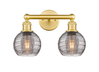 Edison Two Light Bath Vanity in Satin Gold (405|616-2W-SG-G1213-6SM)