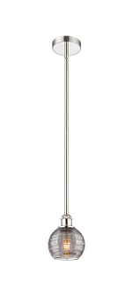 Edison One Light Mini Pendant in Polished Nickel (405|616-1S-PN-G1213-6SM)