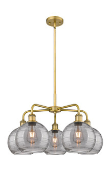 Downtown Urban Five Light Chandelier in Brushed Brass (405|516-5CR-BB-G1213-8SM)