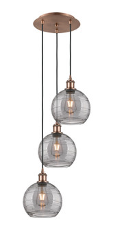 Ballston Three Light Pendant in Antique Copper (405|113B-3P-AC-G1213-8SM)