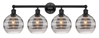 Edison Four Light Bath Vanity in Matte Black (405|616-4W-BK-G556-8SM)