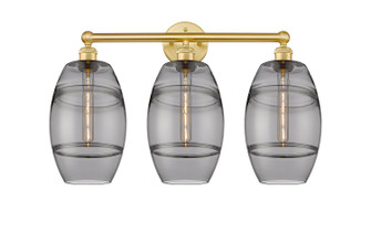 Edison Three Light Bath Vanity in Satin Gold (405|616-3W-SG-G557-8SM)