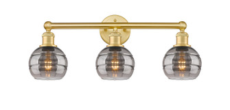 Edison Three Light Bath Vanity in Satin Gold (405|616-3W-SG-G556-6SM)