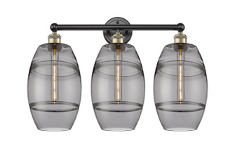Edison Three Light Bath Vanity in Black Antique Brass (405|616-3W-BAB-G557-8SM)