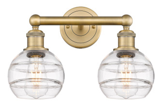 Edison Two Light Bath Vanity in Brushed Brass (405|616-2W-BB-G556-6CL)