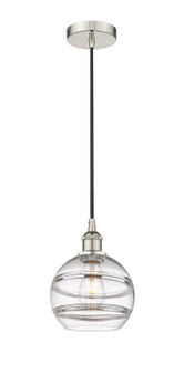 Edison One Light Mini Pendant in Polished Nickel (405|616-1P-PN-G556-8CL)