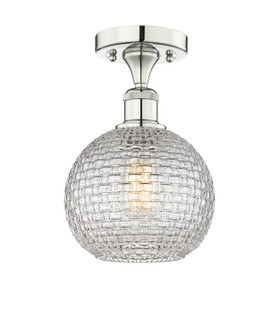 Edison One Light Semi-Flush Mount in Polished Nickel (405|616-1F-PN-G122C-8CL)