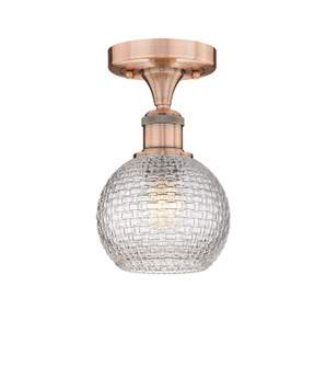 Edison One Light Semi-Flush Mount in Antique Copper (405|616-1F-AC-G122C-6CL)