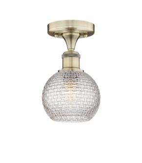 Edison One Light Semi-Flush Mount in Antique Brass (405|616-1F-AB-G122C-6CL)