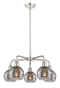 Ballston Five Light Chandelier in Polished Nickel (405|516-5CR-PN-G556-6SM)