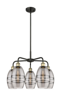 Downtown Urban Five Light Chandelier in Black Antique Brass (405|516-5CR-BAB-G557-6SM)