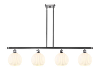 Ballston Four Light Island Pendant in Brushed Satin Nickel (405|516-4I-SN-G122C-8CL)