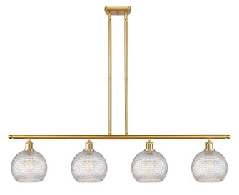 Ballston Four Light Island Pendant in Satin Gold (405|516-4I-SG-G122C-8CL)