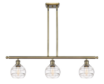 Ballston Three Light Island Pendant in Antique Brass (405|516-3I-AB-G556-6CL)