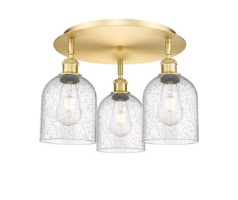 Ballston Three Light Flush Mount in Satin Gold (405|516-3C-SG-G558-6SDY)