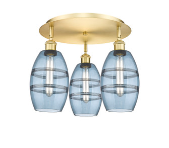 Ballston Three Light Semi-Flush Mount in Satin Gold (405|516-3C-SG-G557-6BL)