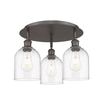 Ballston Three Light Flush Mount in Oil Rubbed Bronze (405|516-3C-OB-G558-6CL)
