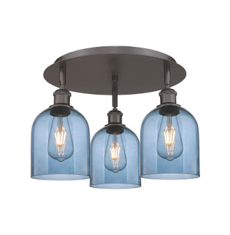 Ballston Three Light Flush Mount in Oil Rubbed Bronze (405|516-3C-OB-G558-6BL)